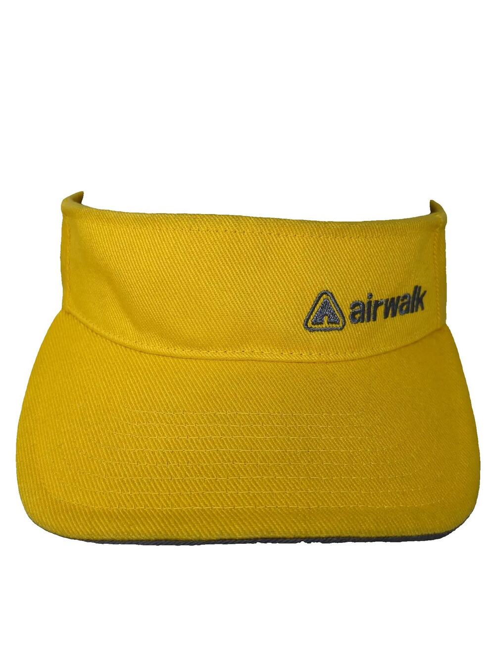 Airwalk Visor Yellow Gray One Size Adjustable Embroidered Strapback Cotton Hat